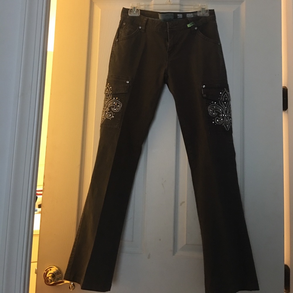 MISS ME JEANS CARGO STYLE BROWN SIZE 27 inseam 30